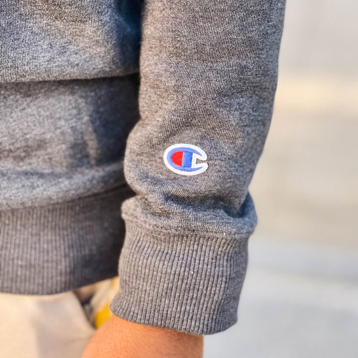 Champion® Vintage 5-Bar Black Crewneck